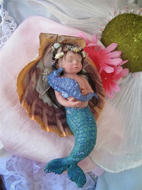 One Of A Kind Art By Catherine Ooak Baby Mermaid Sculpture Merbaby By