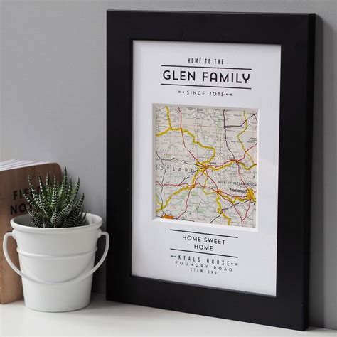 Personalised Single Map New Home Art By Basil And Ford