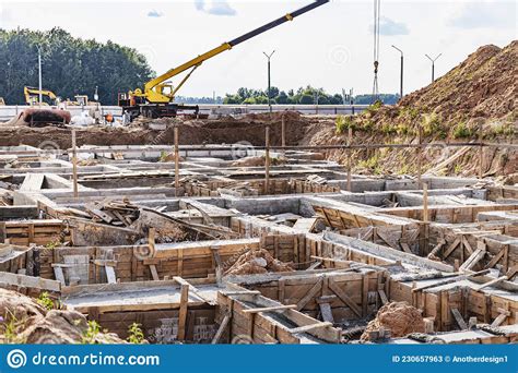 Strip Foundations With Formwork During The Construction Of A House With
