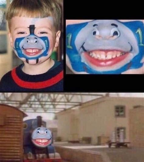 Thomas The Tank Engine Face Paint Facepaint In 2020 Really Funny