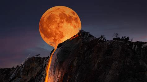 3840x2160 Moon Horsetail Falls Yosemite National Park 5k 4k Hd 4k