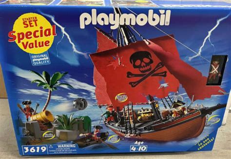 Playmobil 3619 Pirate Ship Play Set W 4 Figures Accessories More
