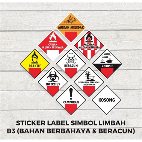 Jual Sticker Label Tanda Simbol Limbah B Stiker Bahan Berbahaya Dan