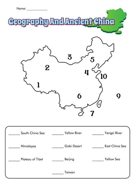 Ancient China Map Worksheet Pdf