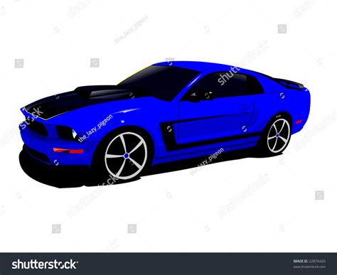 Expensive Blue Sports Car Isolated On A White Background