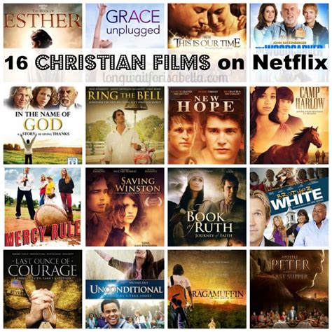 Here's a list to get you started. 16 Christian Films on Netflix - Long Wait For Isabella