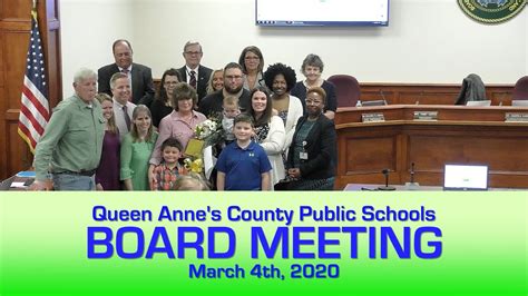 Queen Annes County Public Schools Board Meeting March 4 2020 Youtube