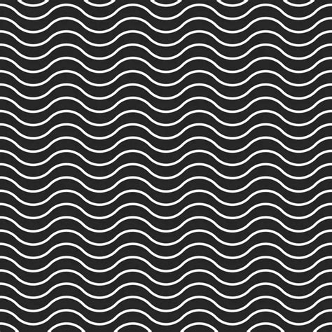 Wave Background Vector Seamless Pattern Gray Wave Lines On White