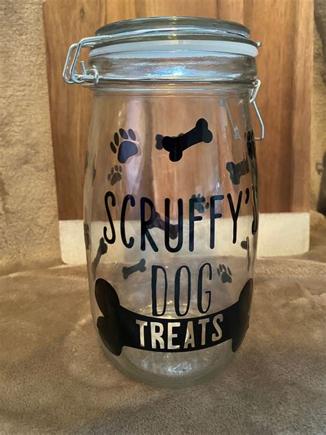 Personalised Dog Treat Jar Vinyl Decal Sticker Etsy