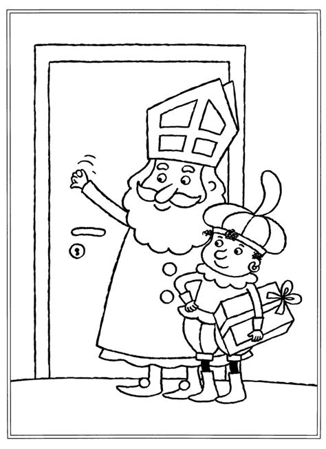 (beeld 13,8 x 16 cm.). Kleurplaat | Sinterklaas, Kleurplaten, Kleurplaten voor ...