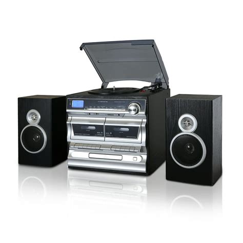 Trexonic 3 Speed Turntable With Cd Player Double Cassette Player