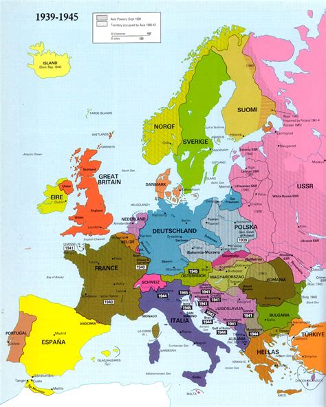 Map Of Europe In 1939