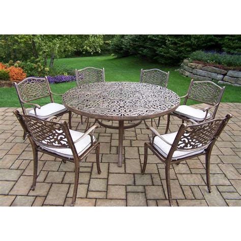 At the end of the year, be sure to protect your new outdoor dining chairs with weatherproof outdoor furniture covers. Unbranded 7-Piece Aluminum Outdoor Dining set with 60 in ...