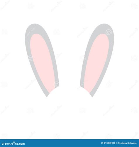 Vector Plano Dibujos Animados Conejo Conejito Orejas Ilustración Del