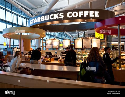 Starbucks Coffee Cafe Terminal 5 Heathrow London England Stock