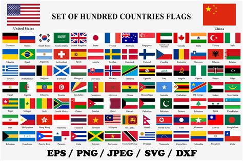 Set Of 100 Countries Flags Graphic By Terrabismail · Creative Fabrica