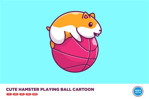 Cute Hamster Playing Basket Ball Animal Illustrations ~ Creative Market