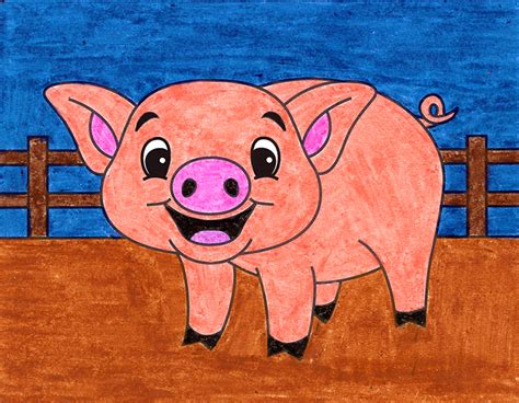 Pig Drawing For Kids