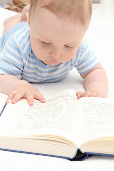 Baby Reading A Book Stock Image Image Of Child Learn 31836273