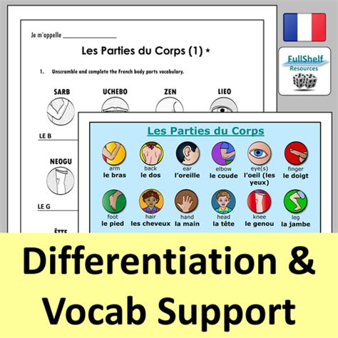 french body parts worksheets teaching resources