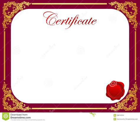 Graduation certificate border decorated with golden badges and gold wire. Certificate stock vector. Illustration of customizable ...