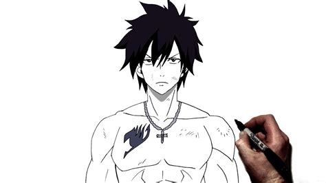 How To Draw Gray Fullbuster Step By Step Fairy Tail Youtube