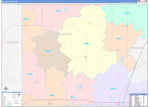 Dekalb County Mo Wall Map Color Cast Style By Marketmaps