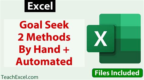 Goal Seek In Excel 2 Methods Automated And By Hand Youtube