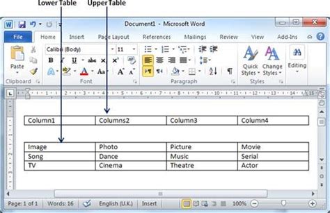 Microsoft Word Set Up Two Tables Next To Eachother Pathmokasin