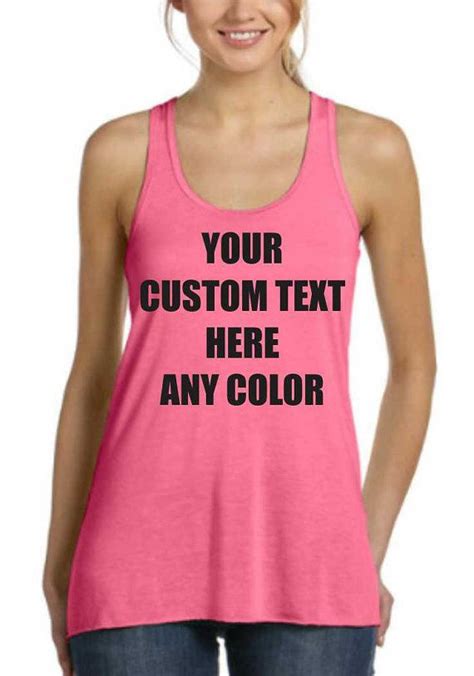Custom Tank Top Personalized In Any Texts Colors Racerback Flowy Tank