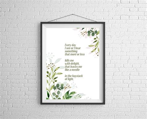 mary oliver poetry mindful instant download cadeau etsy