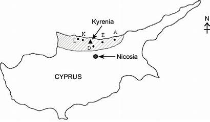 Map Kyrenia Cyprus District Showing Capital Indicated