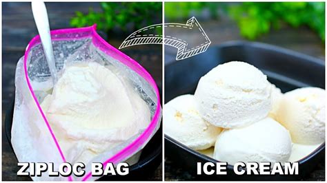Make Ice Cream Using A Ziploc Bag In Minutes Homemade Ice Cream No Fridge Youtube