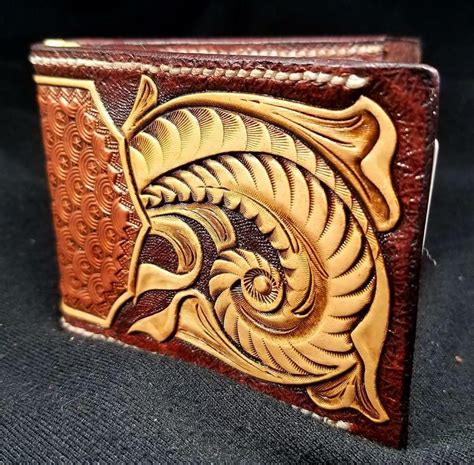 Front Pocket Wallet Tooling Pattern Tooling Patterns Leather Craft