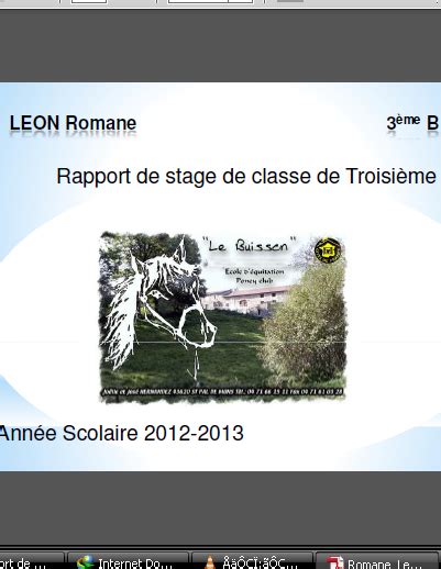 Rapport De Stage 3eme Centre De Loisirs