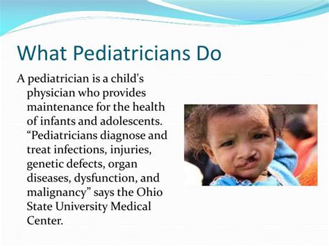 You can also add a definition of pediatrician yourself. PPT - Pediatrician PowerPoint Presentation - ID:1844654