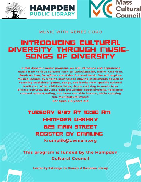 Songs Of Diversity With Ms Renee Hampden Public Library