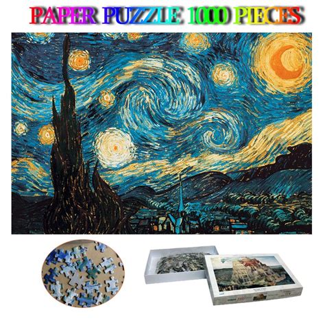 Starry Night 1000 Pieces Puzzle Paper Puzzle Adults 1000 Pieces Jigsaw