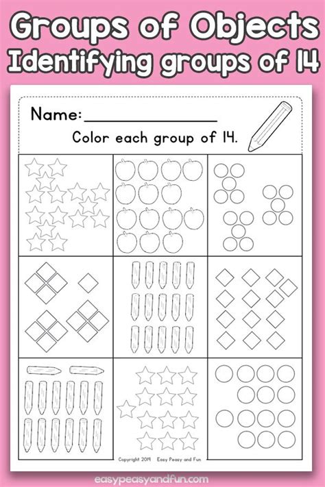 counting groups  objects worksheets fourteen craft activities