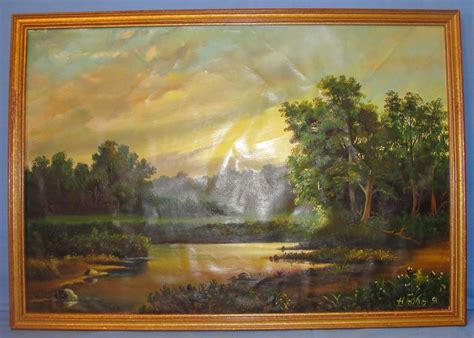 1991 Russian Oil Painting On Canvas Original Frame From