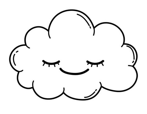 Nube Sonriente Para Colorear Imprimir E Dibujar ColoringOnly Com