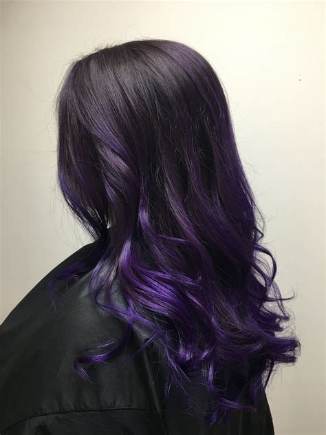 long and dark with purple melt hair color for black hair purple hair highlights dark purple hair