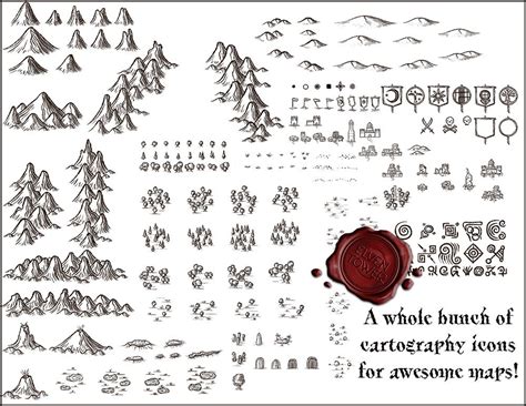 Cartography Icons Pack Elven Tower Adventures Isometric Map