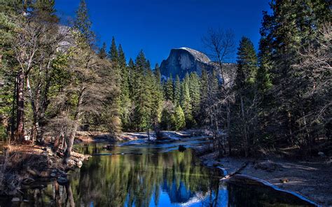 Wallpaper Yosemite National Park, California, USA, river, trees ...