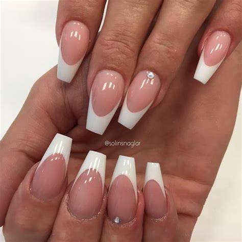 Luxury Coffin French Tip Nail Designs Style Vp Page