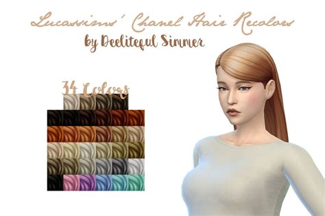 Deelitefulsimmer Lucassims Chanel Hair Recolors Sims 4 Hairs