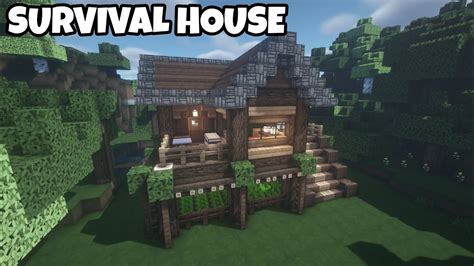 Minecraft Simple Survival House Tutorial Youtube