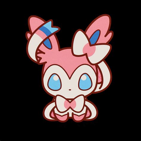 An Image Of A Cartoon Character With Blue Eyes And Pink Ears On Black Background