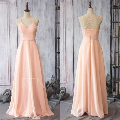 This mix of blush dresses, cream colored dresses, peach dresses, and soft blush and pink floral bridesmaid dresses illustrates how to expertly mix. 2015 Peach Chiffon Bridesmaid Dress, Blush Pink Wedding ...