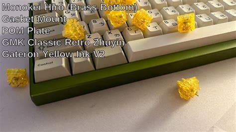 Monokei Hiro Brass Bottom Pom Plate Gateron Yellow Ink V Sound